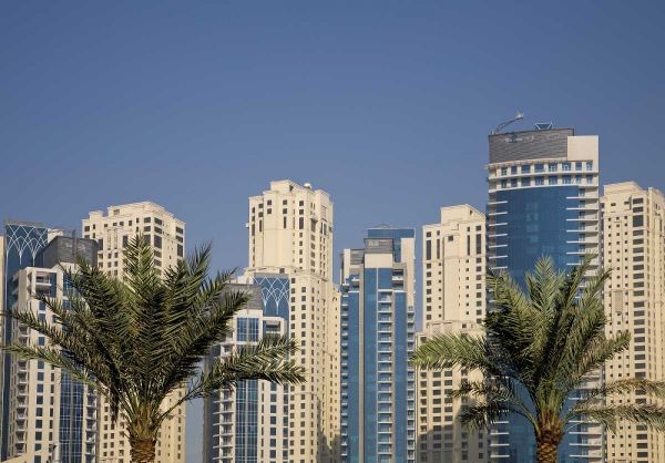 UAE, Dubai Towers of Jumeirah Beach Residence